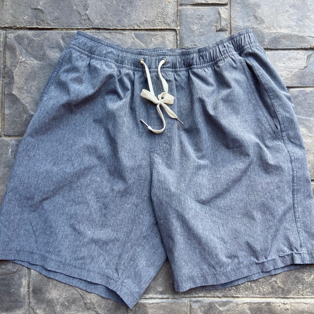 Fair Harbor Anchor Shorts Men Large Grey Lined Swim Trunks Athletic Beachwear